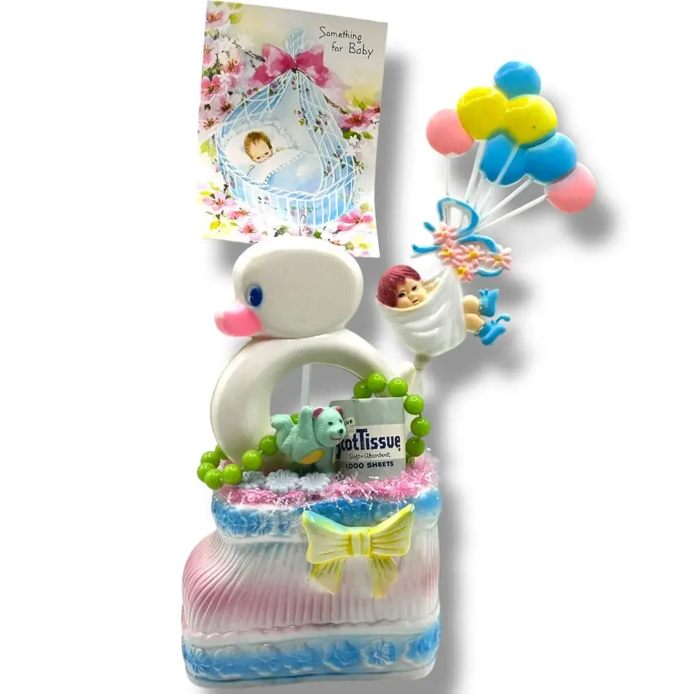 Kitschy Baby Duckie Centerpiece - Assemblage Diorama Decor